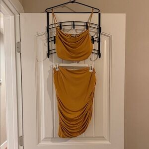 Fashion Nova Golden Two-Piece Ensemble